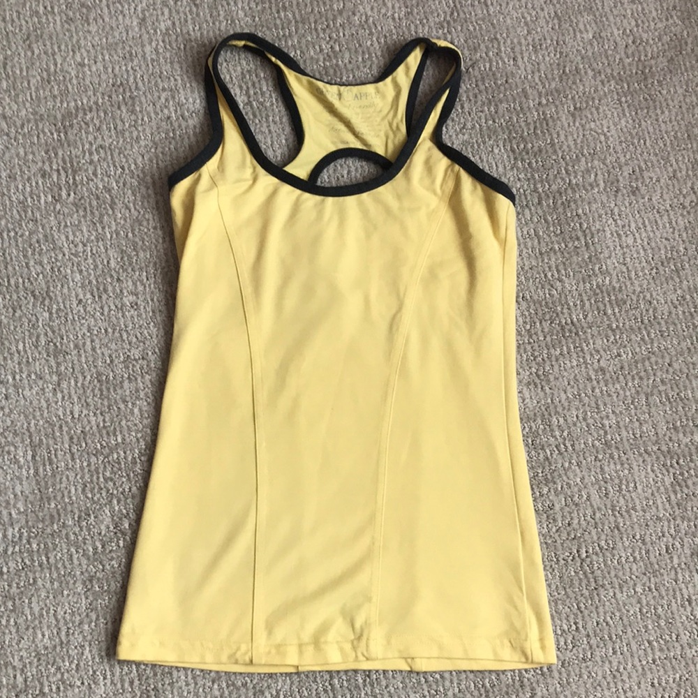 Green apple yellow workout tank